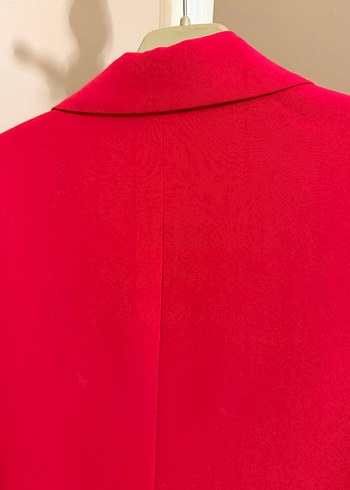 Kırmızı Kadın Düğmeli Midi ikili takım elbise - Görsel 4