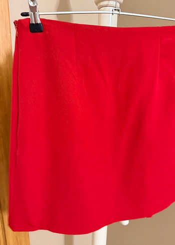 Kırmızı Kadın Düğmeli Midi ikili takım elbise - Görsel 7