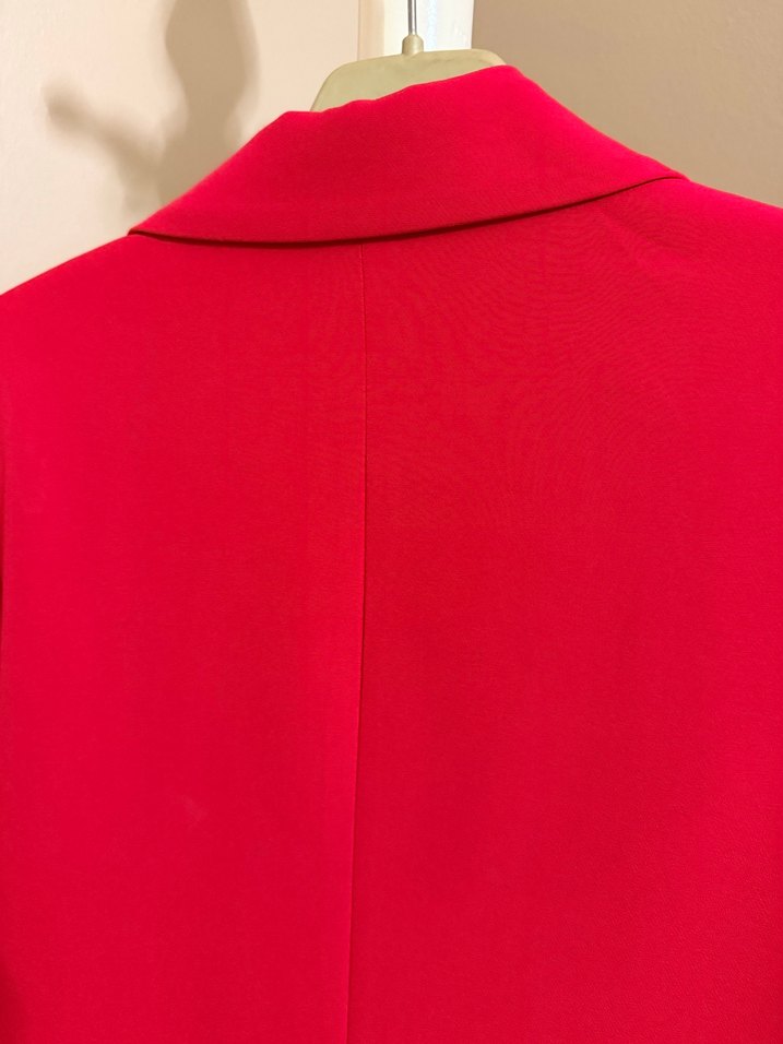 Kırmızı Kadın Düğmeli Midi ikili takım elbise - Görsel 4