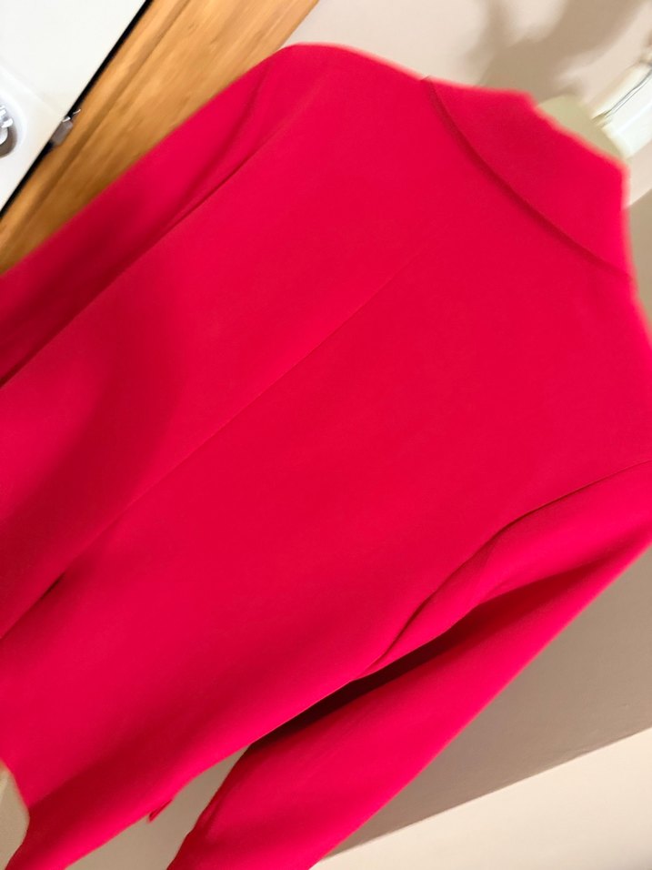 Kırmızı Kadın Düğmeli Midi ikili takım elbise - Görsel 3