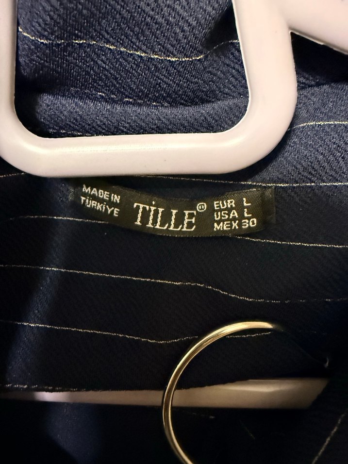 Lacivert Çizgili Mini Kadın Takım - Görsel 4