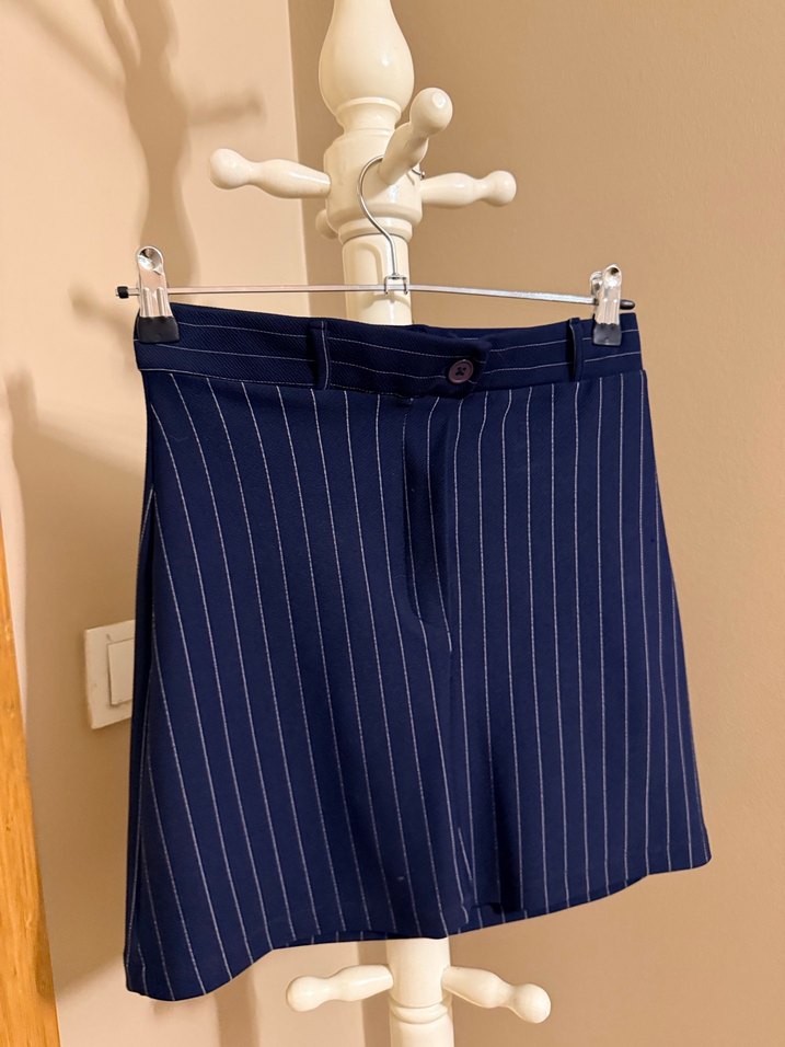 Lacivert Çizgili Mini Kadın Takım - Görsel 3
