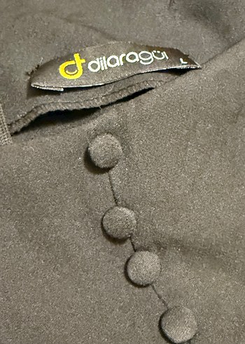 Uzun siyah V Yaka Drapeli Kadın Elbise - Görsel 2