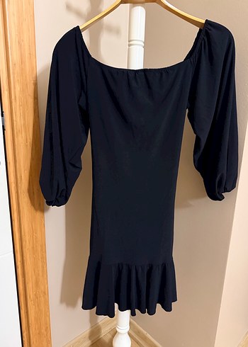 Siyah Midi Bohem Kuşaklı Elbise - Görsel 2