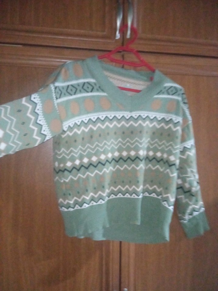 Kadın Bohem Desenli Triko Kazak - Görsel 2