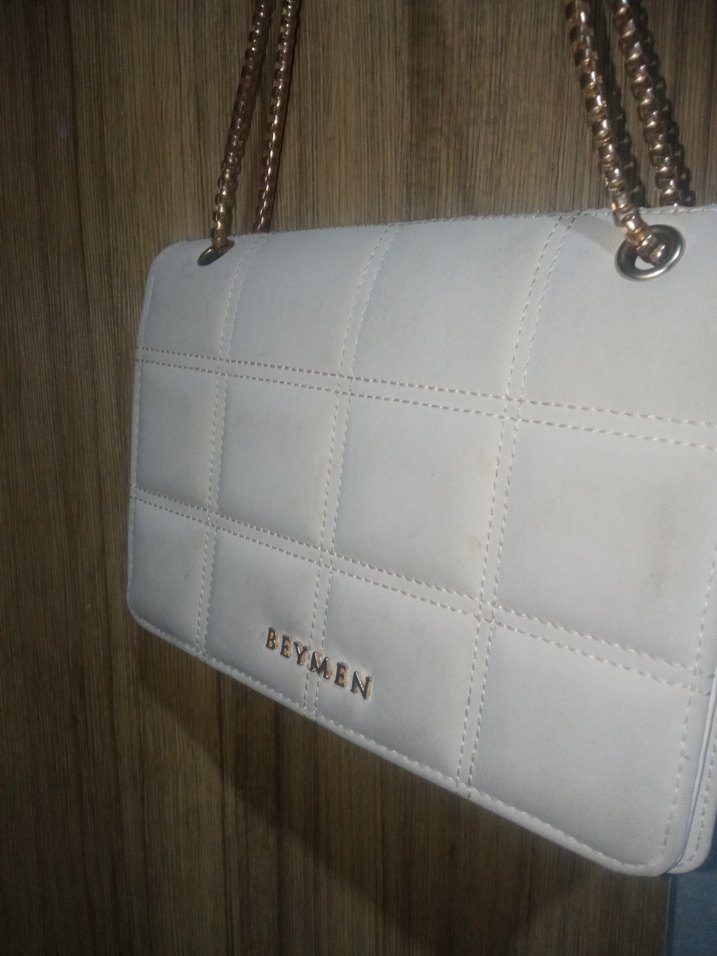 Beymen Zincir Detaylı Beyaz Deri Kadın Çanta - Görsel 2