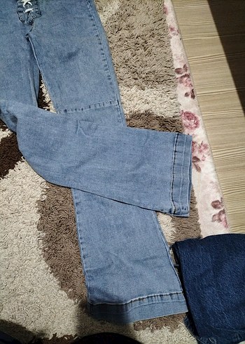 Kadın Mavi Nakışlı Mini Denim Jean - Görsel 3