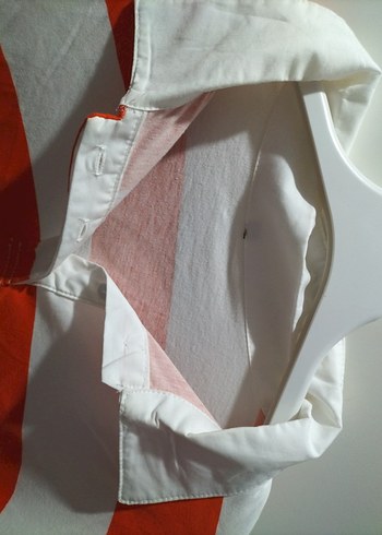 Turuncu Çizgili Pamuklu Uzun Kollu Kadın Kazak - Görsel 3