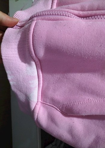 Oversize Pembe Fermuarlı Kadın Sweatshirt - Görsel 3