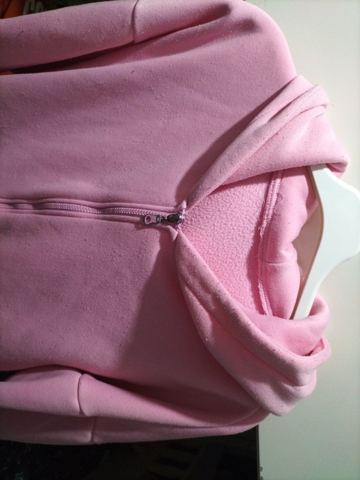 Oversize Pembe Fermuarlı Kadın Sweatshirt - Görsel 4