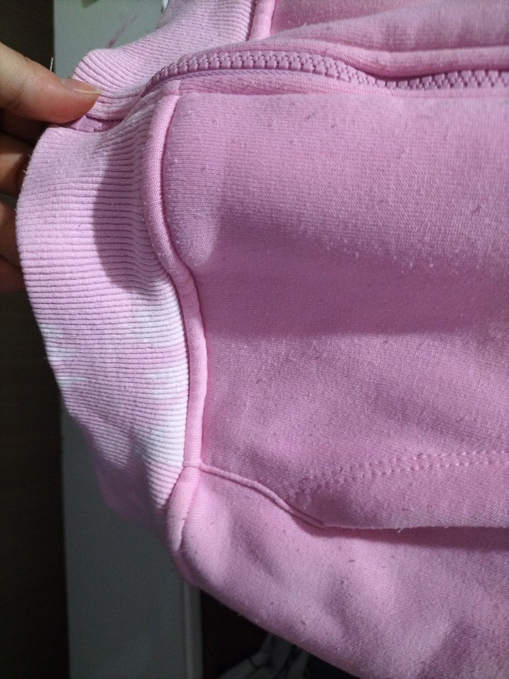 Oversize Pembe Fermuarlı Kadın Sweatshirt - Görsel 3