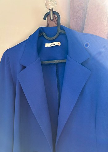 Düğmeli Mavi Kadın Blazer Ceket - Görsel 2