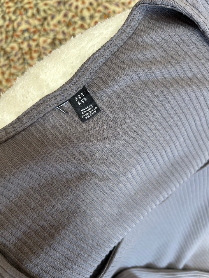 Gri Uzun Kollu Kadın Triko Elbise - Görsel 2