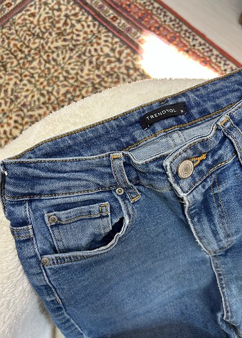 Bol Kesim Mavi Kadın Kot Pantolon - Görsel 2