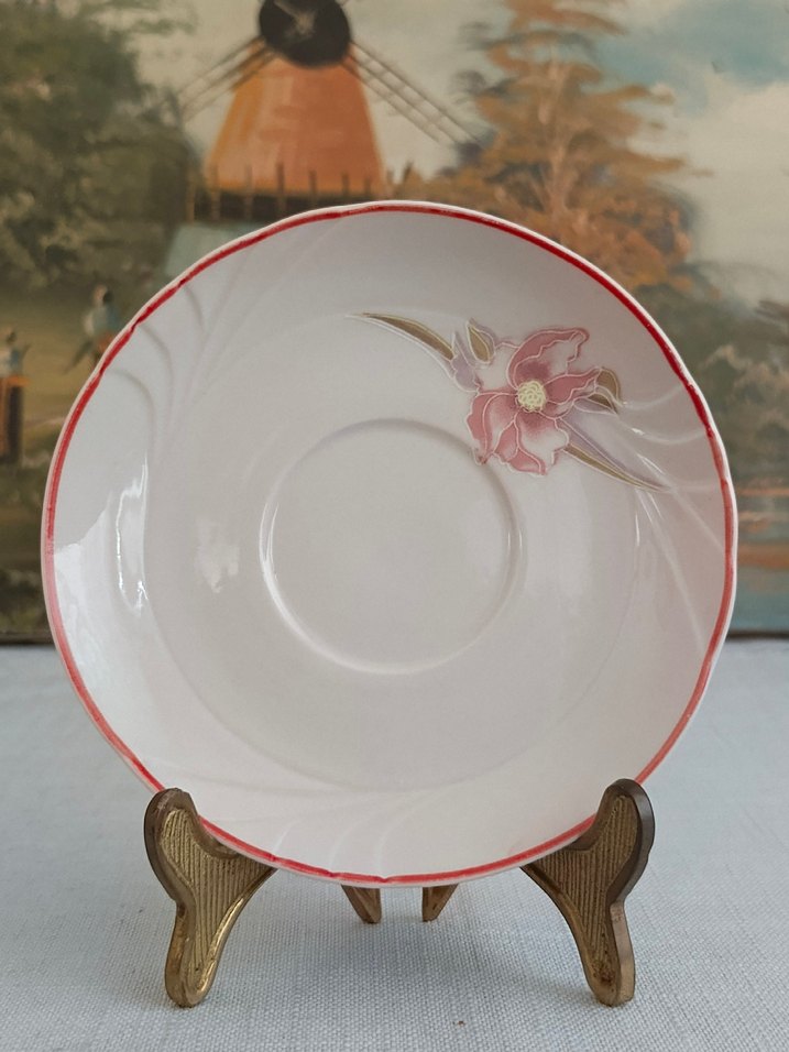 Porselen El Boyama  Double Kahve Fincan Tabağı - Görsel 5