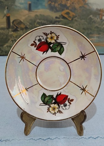 Porselen El Boyama Mokka Fincan Tabağı - Görsel 9