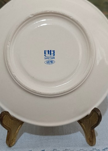 Porselen El Boyama Mokka Fincan Tabağı - Görsel 11