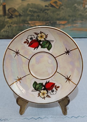 Porselen El Boyama Mokka Fincan Tabağı - Görsel 8