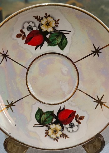 Porselen El Boyama Mokka Fincan Tabağı - Görsel 3