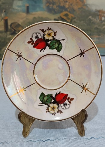 Porselen El Boyama Mokka Fincan Tabağı - Görsel 5