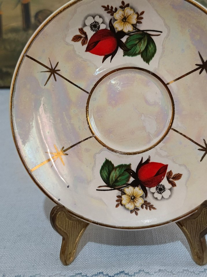 Porselen El Boyama Mokka Fincan Tabağı - Görsel 2