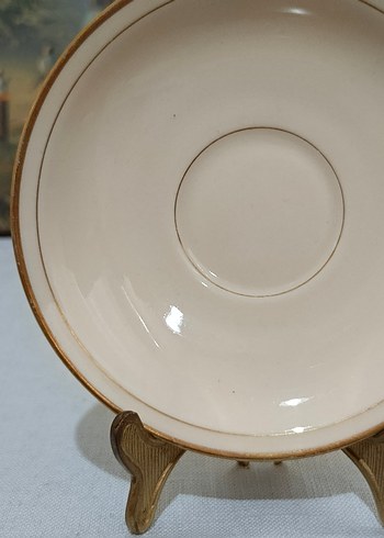 Porselen Altın Varaklı  Double Kahve Fincan Tabağı - Görsel 2