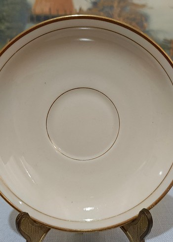 Porselen Altın Varaklı  Double Kahve Fincan Tabağı - Görsel 3