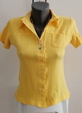 38 Beden sarı Renk Triko bluz