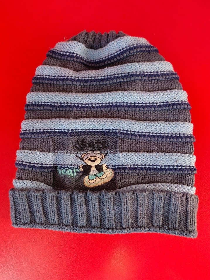 Gri Nakışlı Örme Bere ve Atkı Seti - Görsel 2