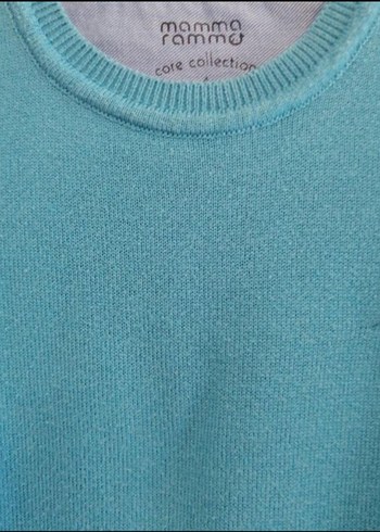 Turkuaz Bisiklet Yaka Triko Kazak - Görsel 2