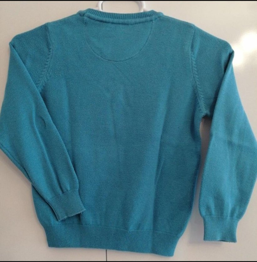 Turkuaz Bisiklet Yaka Triko Kazak - Görsel 3