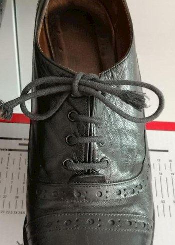 Siyah Deri Dantel Detaylı Topuklu Kadın Ayakkabı - Görsel 5