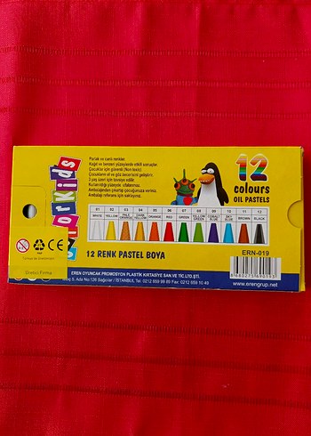 12 Renk Parlak Pastel Boya Seti - Görsel 3