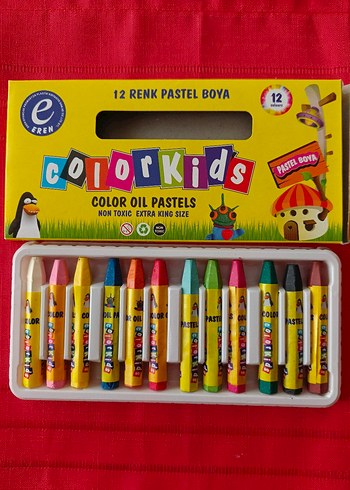 12 Renk Parlak Pastel Boya Seti - Görsel 4