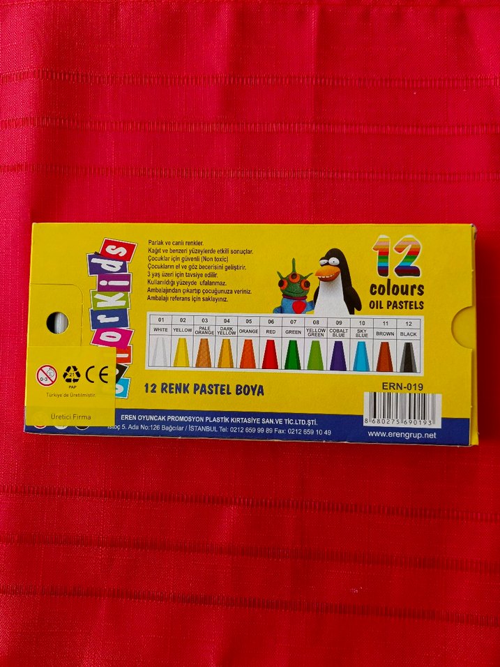 12 Renk Parlak Pastel Boya Seti - Görsel 3