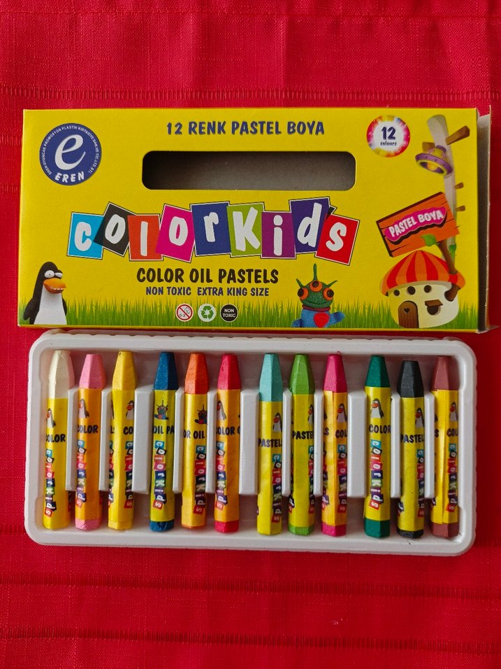 12 Renk Parlak Pastel Boya Seti - Görsel 4