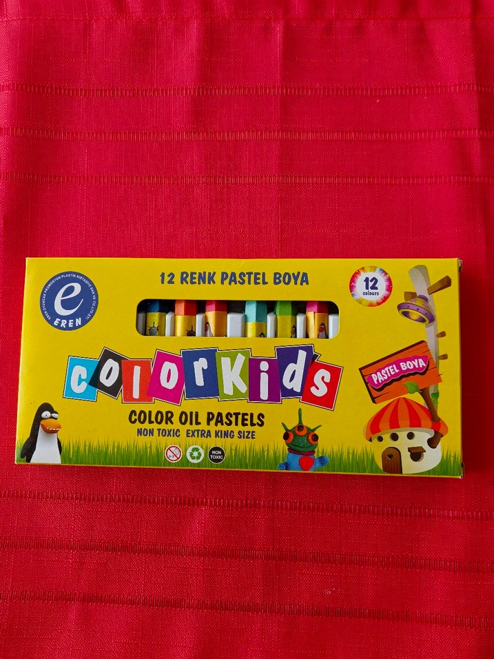 12 Renk Parlak Pastel Boya Seti - Görsel 2