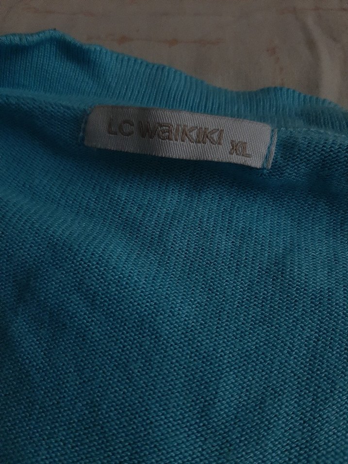 mavi uzun kollu bolero - Görsel 2