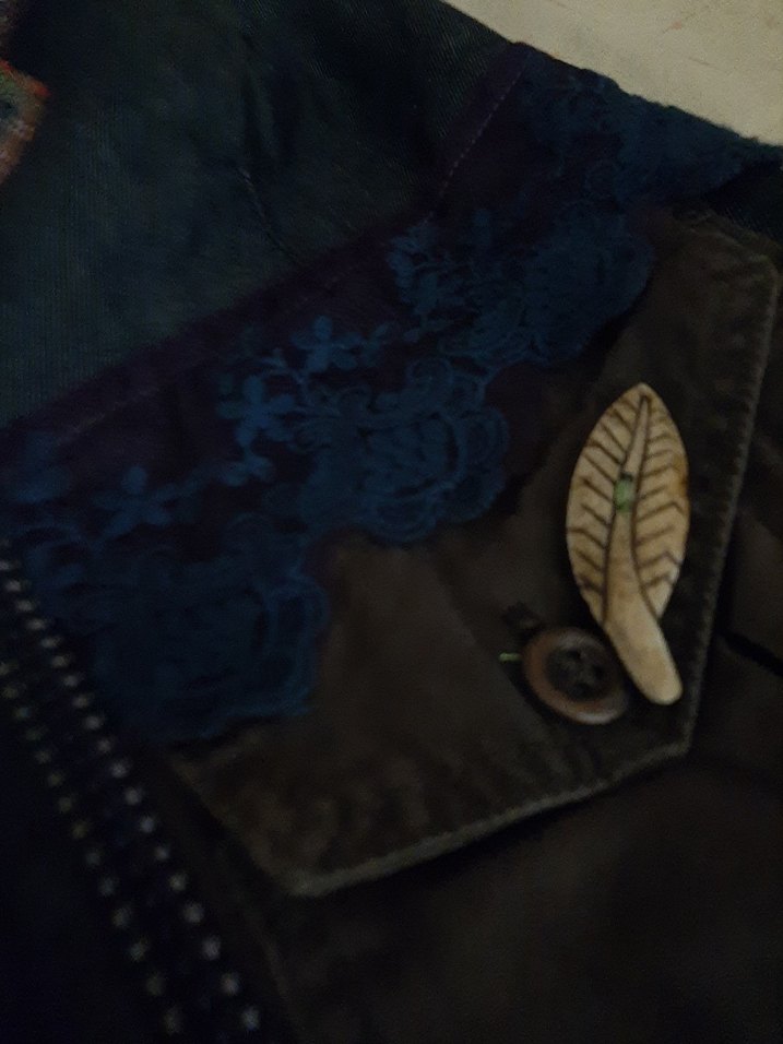 nakışlı vintage kot yelek - Görsel 3