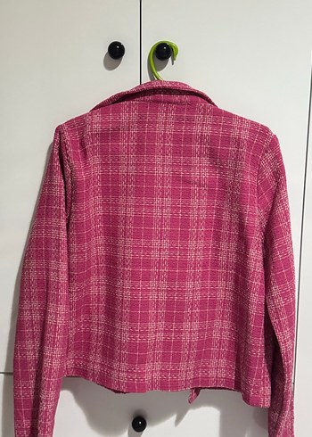 Düğmeli Pembe Midi Kadın Ceket - Görsel 2