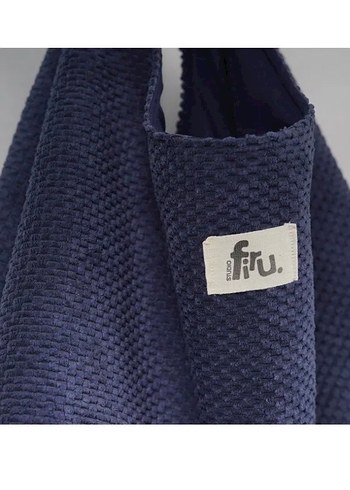 Lacivert Kadife Geniş Hacim Omuz Çantası - Görsel 3