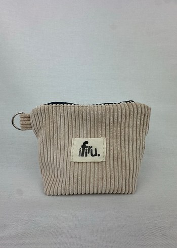 Beyaz Pembe Kadife Makyaj Çantası - Görsel 6