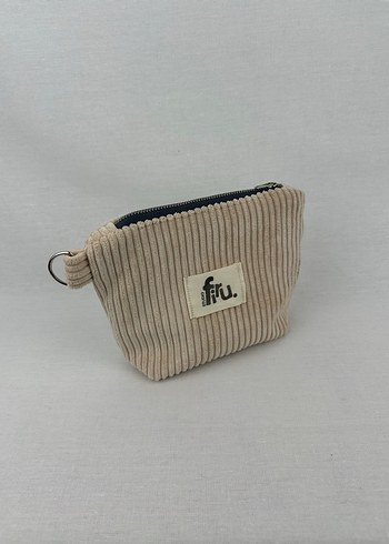 Beyaz Pembe Kadife Makyaj Çantası - Görsel 5