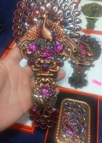 Boncuk İşlemeli Vintage Kadın Broş - Görsel 4