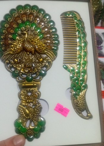 Tavuskuşu Desenli Fırça ve Tarak Seti - Görsel 2