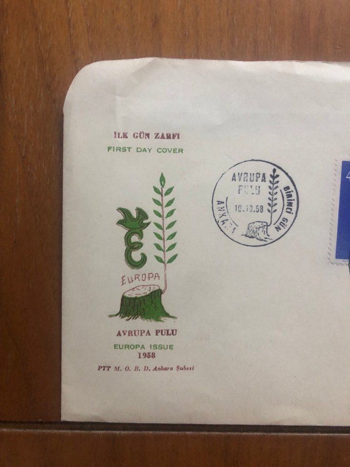 1958 Avrupa Konulu İlk Gün Zarfı - Görsel 2