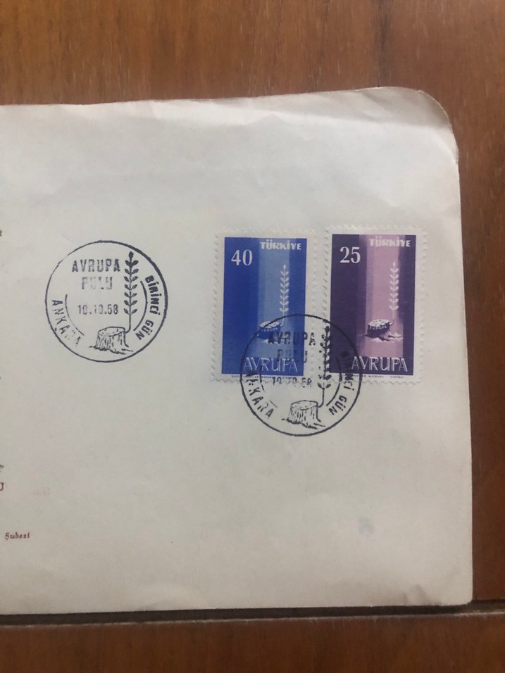 1958 Avrupa Konulu İlk Gün Zarfı - Görsel 3