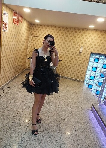 Lentamoda mini gece elbisesi