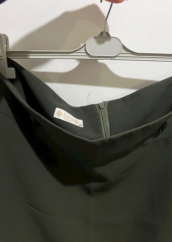 Kadın Haki Uzun Drapeli Etek - Görsel 2