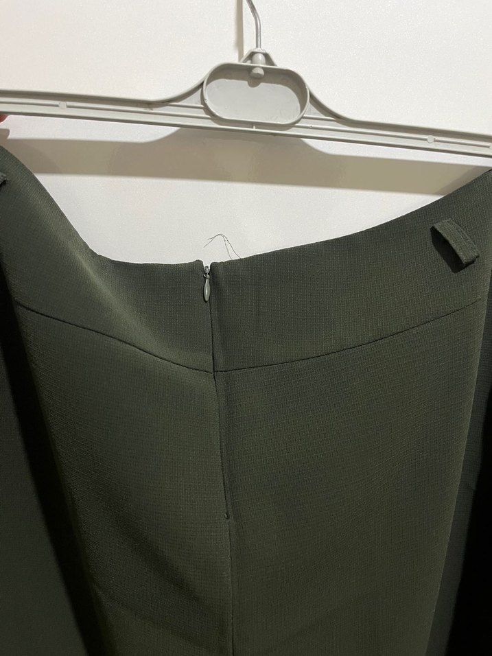 Kadın Haki Uzun Drapeli Etek - Görsel 5